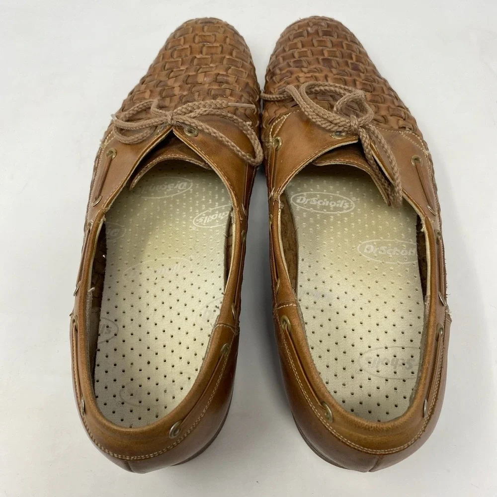 Florsheim Royal Imperial Mens 7.5D Woven Brown Leather‎ Lace Up Made In USA